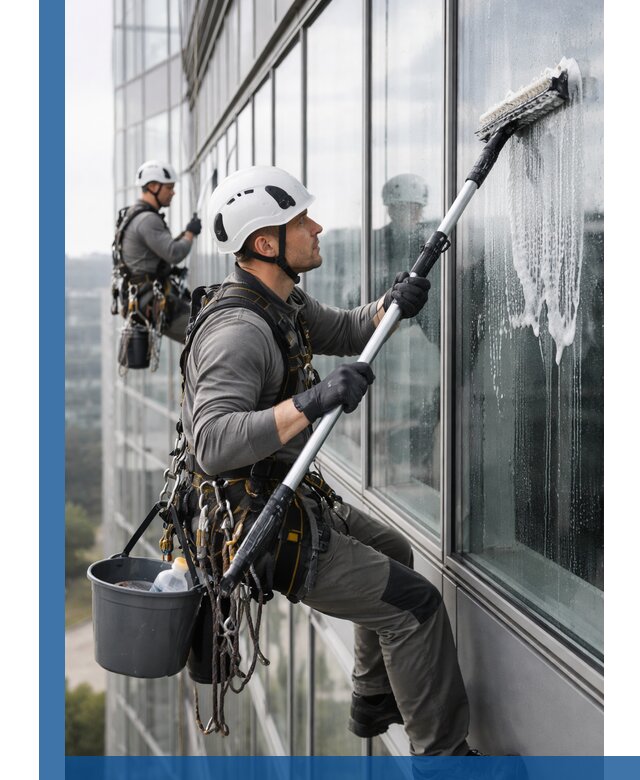 Высотная мойка сплошного остекления с выездом в Иркутске