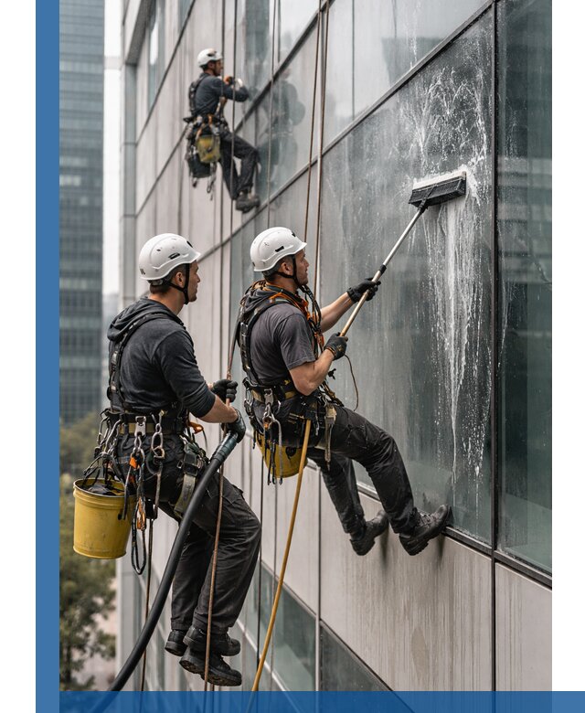 Профессиональная высотная мойка фасадов зданий в Иркутске