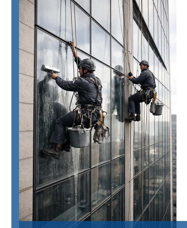 Профессиональная мойка стеклянных фасадов зданий в Иркутске