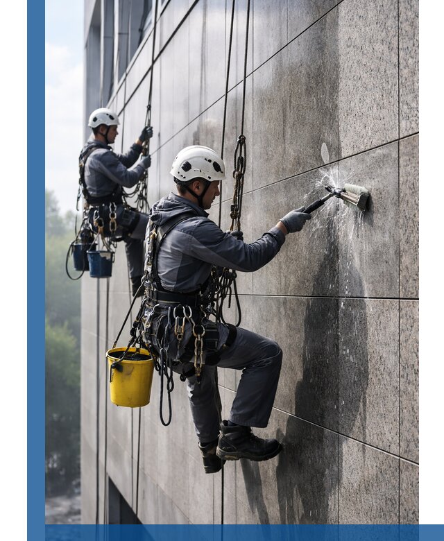 Профессиональная мойка фасада из керамогранита в Иркутске