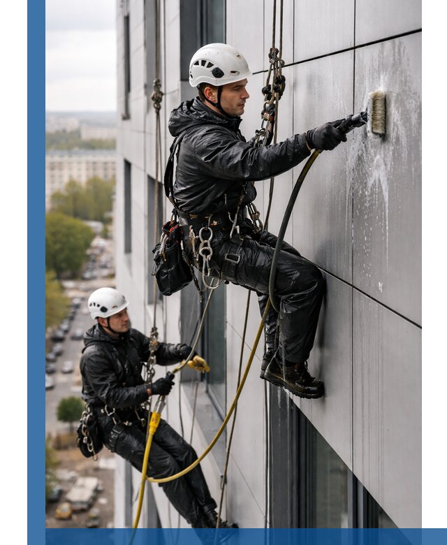 Профессиональная мойка фасада из композита в Иркутске