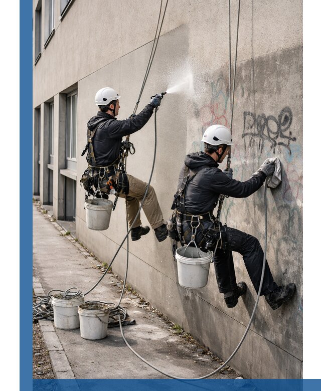 Антиграффити покрытие фасада с защитой от надписей в Иркутске