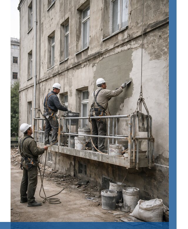 Капитальный ремонт фасада в Иркутске от 4376 р. | ВЫСОТНИК-Ркт