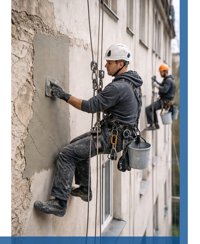 Восстановление штукатурки фасада в Иркутске от 1250 р. | ВЫСОТНИК-Ркт