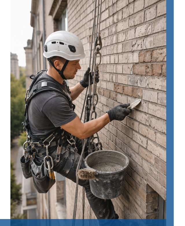 Ремонт кирпичной кладки фасада в Иркутске от 1875 р. | ВЫСОТНИК-Ркт