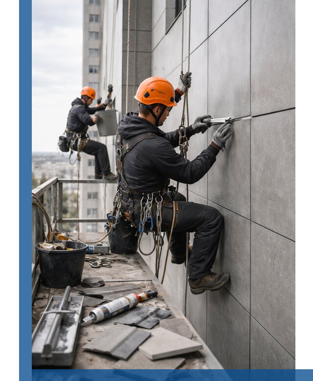 Профессиональный ремонт фасада из керамогранита в Иркутске