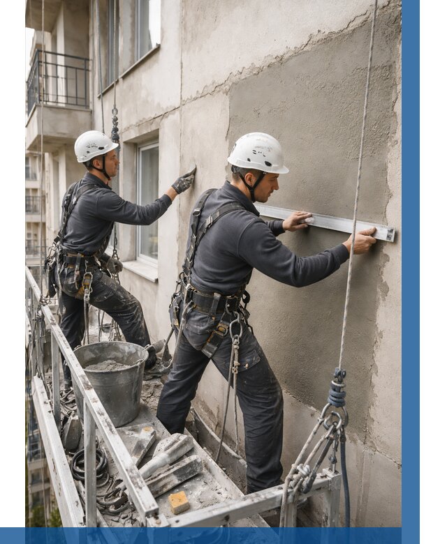 Штукатурка фасада на высоте в Иркутске от 938 р. | ВЫСОТНИК-Ркт