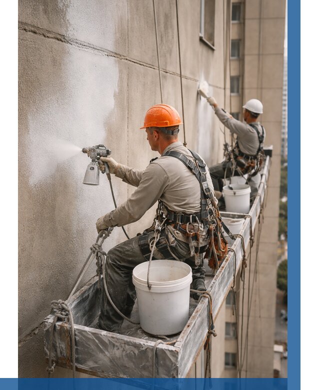 Грунтовка фасада на высоте в Иркутске от 125 р. | ВЫСОТНИК-Ркт