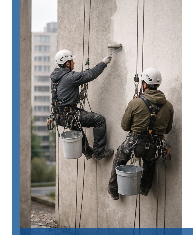 Покраска фасадов высотными альпинистами в Иркутске с гарантией