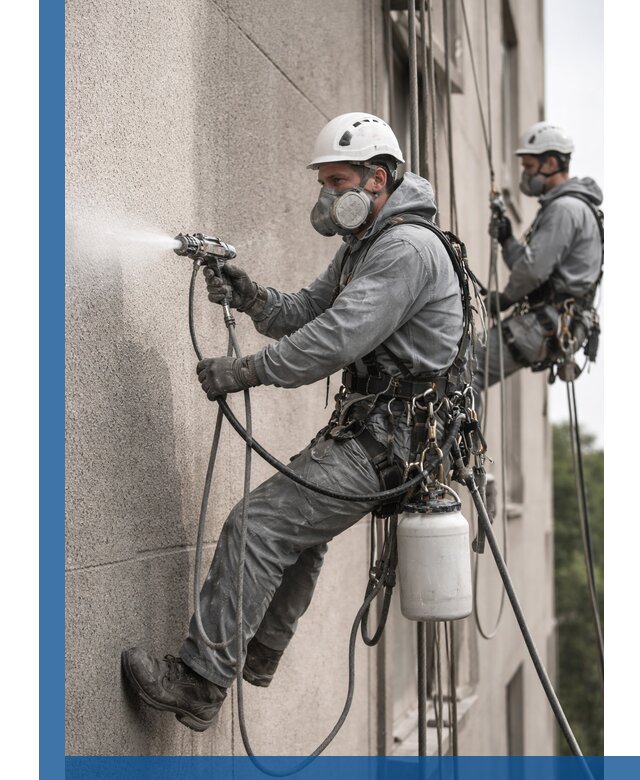 Безвоздушная покраска фасадов зданий в Иркутске профессионально