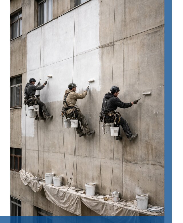 Покраска бетонного фасада в Иркутске от 365 р за м2 | ВЫСОТНИК-Ркт