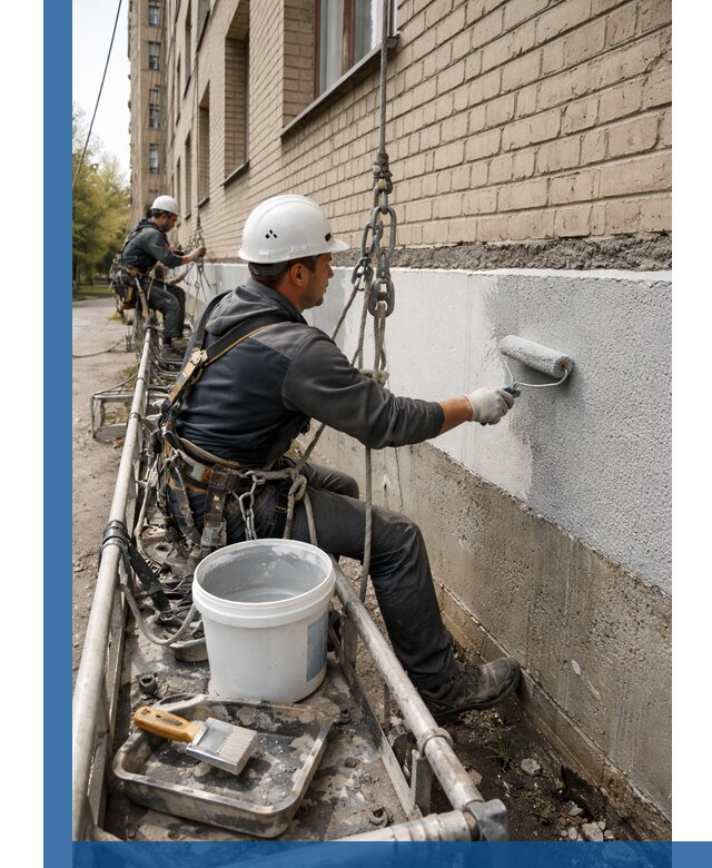 Окраска цоколя здания в Иркутске профессионально и надежно