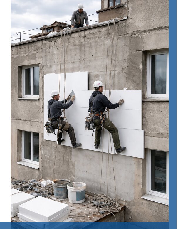 Утепление фасада пенополистиролом в Иркутске от 1875 р. | ВЫСОТНИК-Ркт