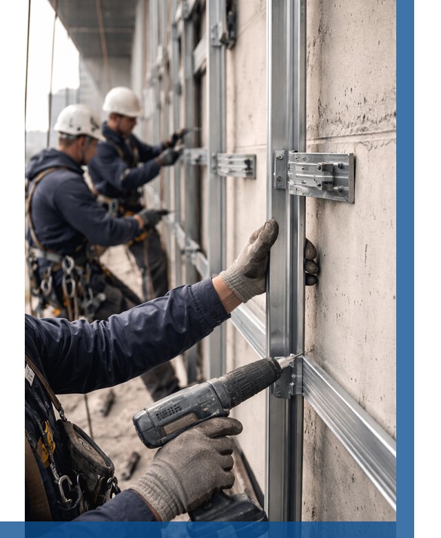 Монтаж подсистемы вентфасада в Иркутске от 886 р. | ВЫСОТНИК-Ркт