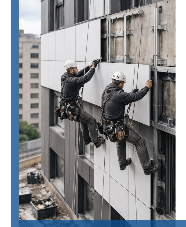 Монтаж композитных панелей фасада в Иркутске под ключ