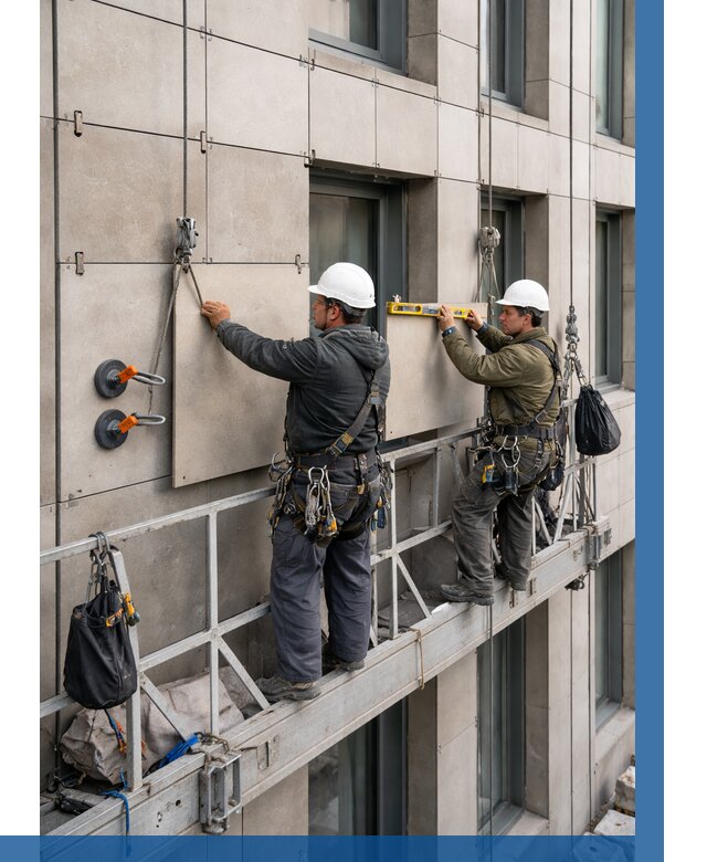 Монтаж керамогранита на фасад в Иркутске от 2605 р. | ВЫСОТНИК-Ркт