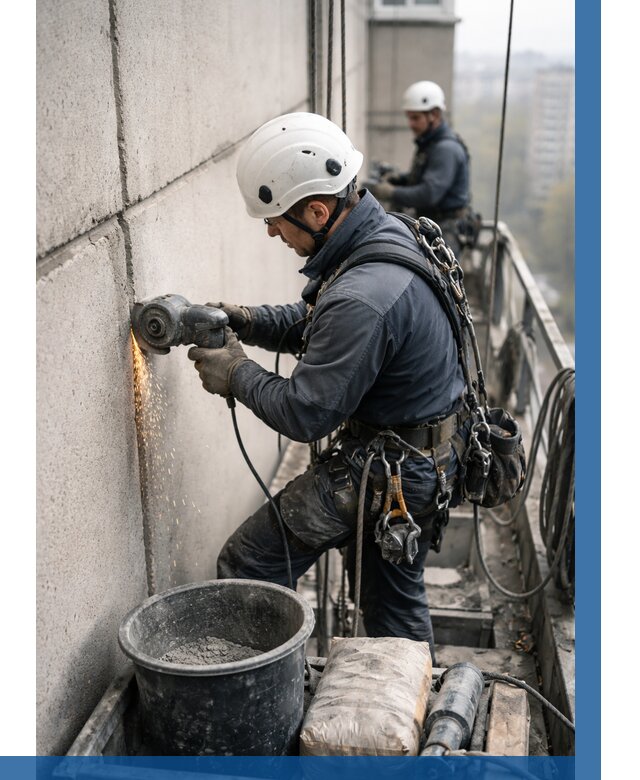 Штробление межпанельных швов в Иркутске от 1250 р. | ВЫСОТНИК-Ркт