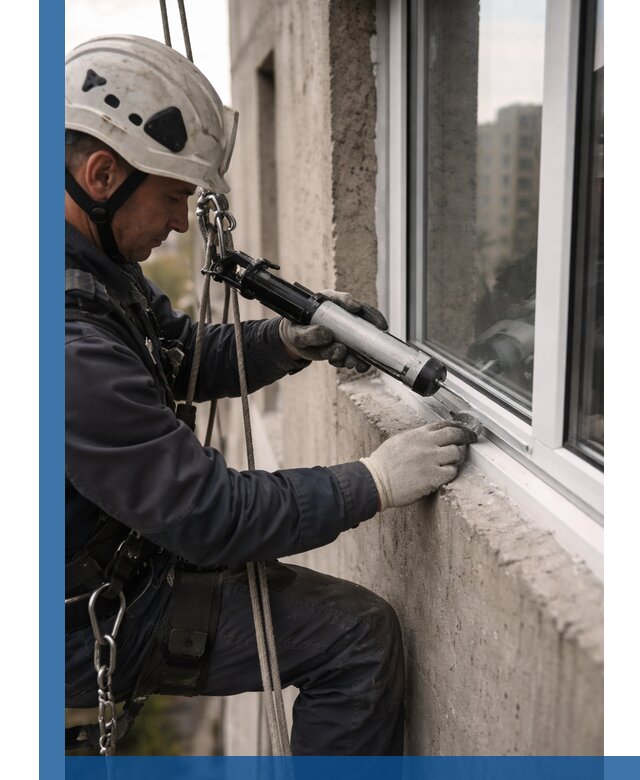 Герметизация оконных швов снаружи в Иркутске профессионально