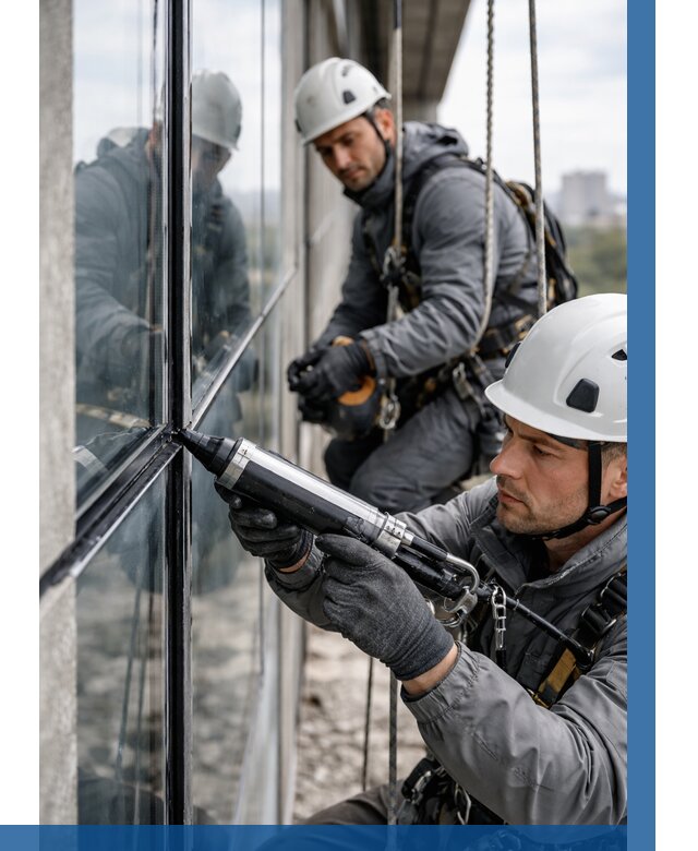 Герметизация витражных швов в Иркутске от 677 р. | ВЫСОТНИК-Ркт