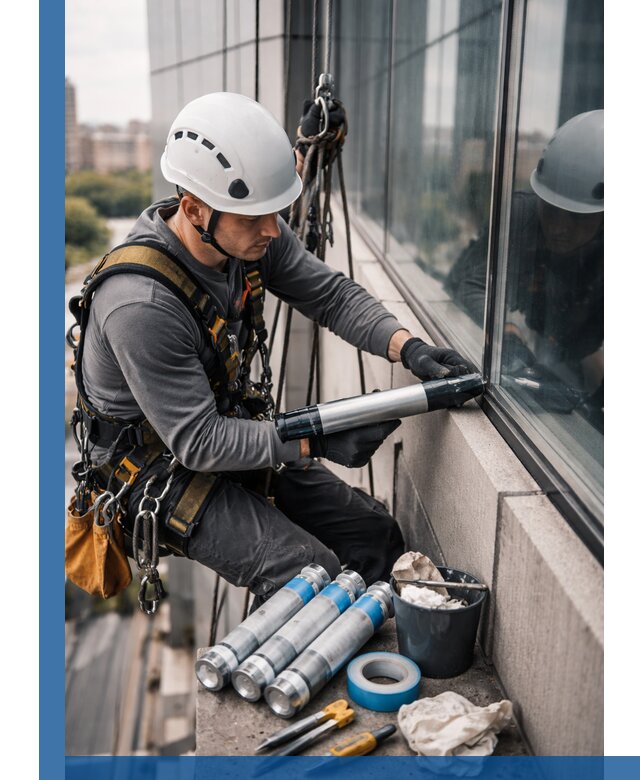 Герметизация стыков витража в Иркутске для герметичных фасадов