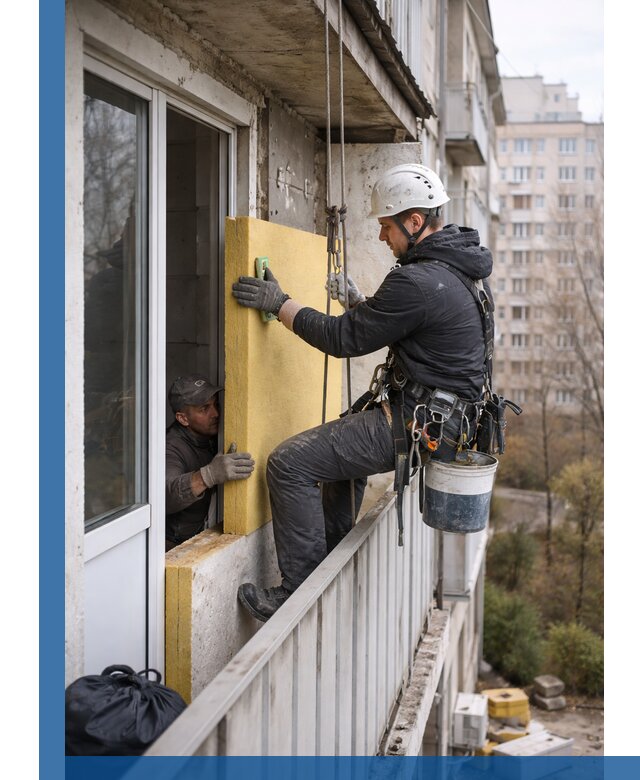 Профессиональное утепление балкона снаружи в Иркутске под ключ