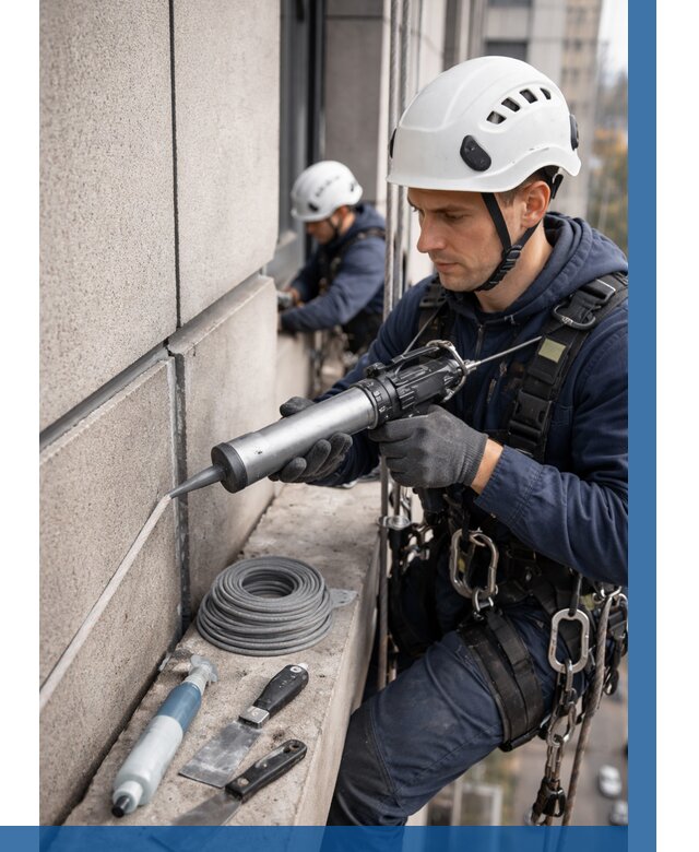 Герметизация деформационных швов фасада в Иркутске от 729 | ВЫСОТНИК-Ркт