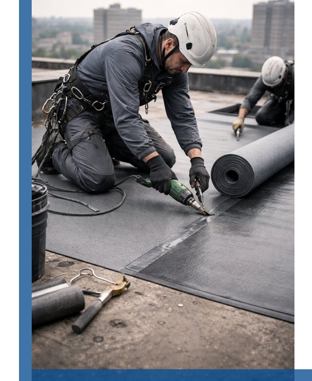 Ремонт мягкой кровли в Иркутске с выездом промальпинистов