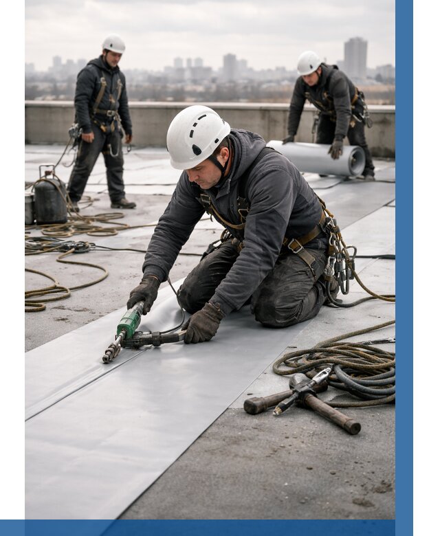 Ремонт мембранной кровли в Иркутске от 1875 р./м2 | ВЫСОТНИК-Ркт