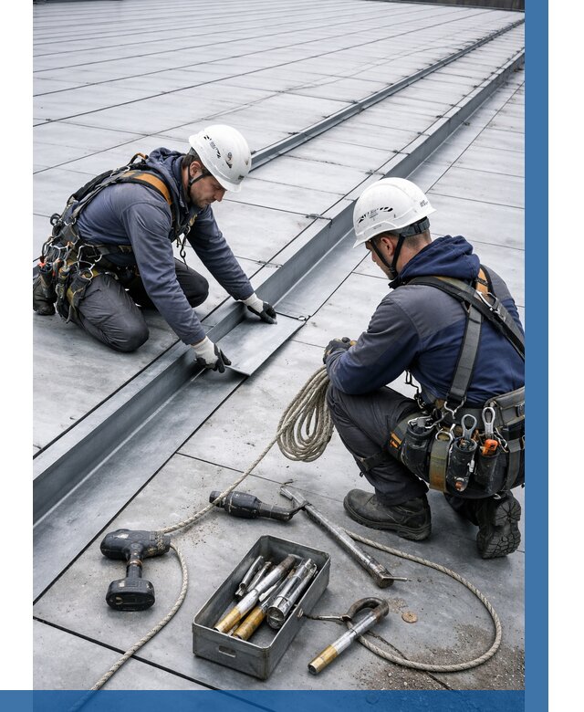 Ремонт фальцевой кровли в Иркутске от 729 р. | ВЫСОТНИК-Ркт