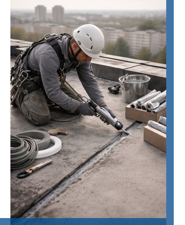 Герметизация швов кровли в Иркутске от 469 р./м2 | ВЫСОТНИК-Ркт