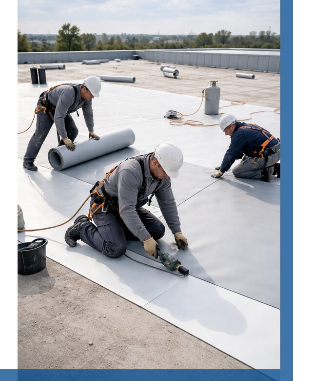 Монтаж мембранной кровли под ключ в Иркутске от 1250 р. | ВЫСОТНИК-Ркт