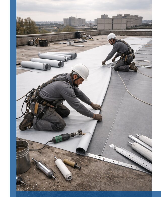 Монтаж мембранной кровли в Иркутске для промышленных зданий