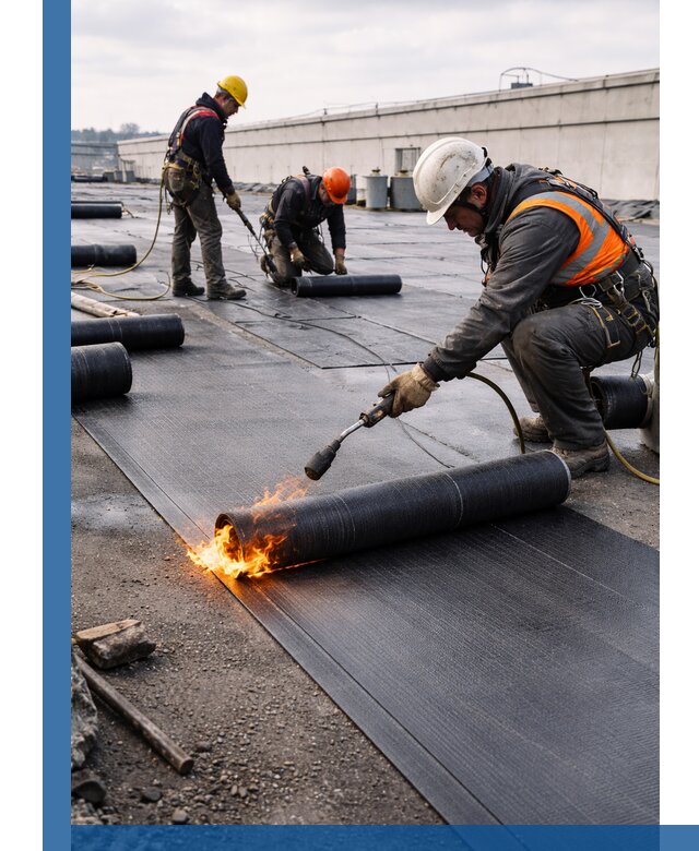 Монтаж наплавляемой кровли в Иркутске профессионально