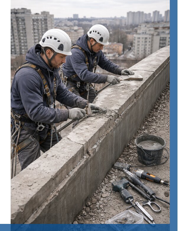 Ремонт парапета на кровле в Иркутске от 1563 р. | ВЫСОТНИК-Ркт