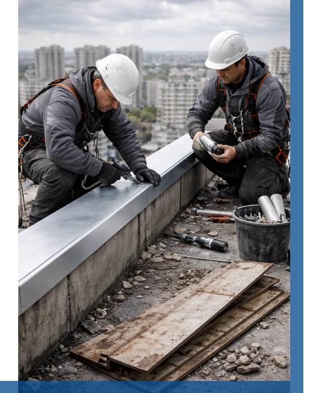 Замена парапетных крышек под ключ в Иркутске от 1250 р. | ВЫСОТНИК-Ркт