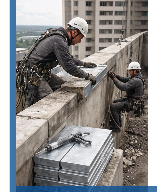 Замена парапетных крышек и установка новых в Иркутске