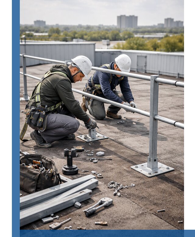 Монтаж кровельного ограждения в Иркутске под ключ с гарантией