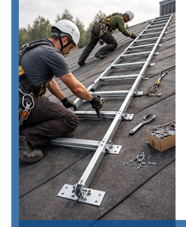 Профессиональный монтаж кровельной лестницы в Иркутске под ключ