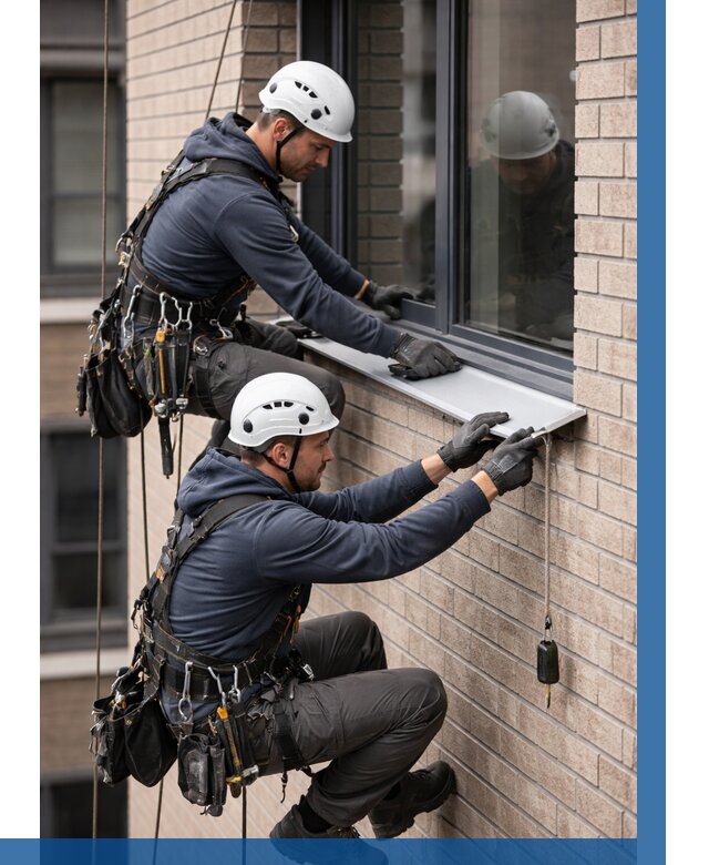 Монтаж оконных отливов под ключ в Иркутске от 3647 р. | ВЫСОТНИК-Ркт