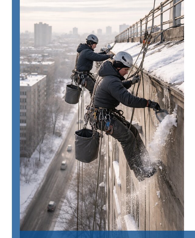 Очистка карнизов от снега в Иркутске профессионально и безопасно