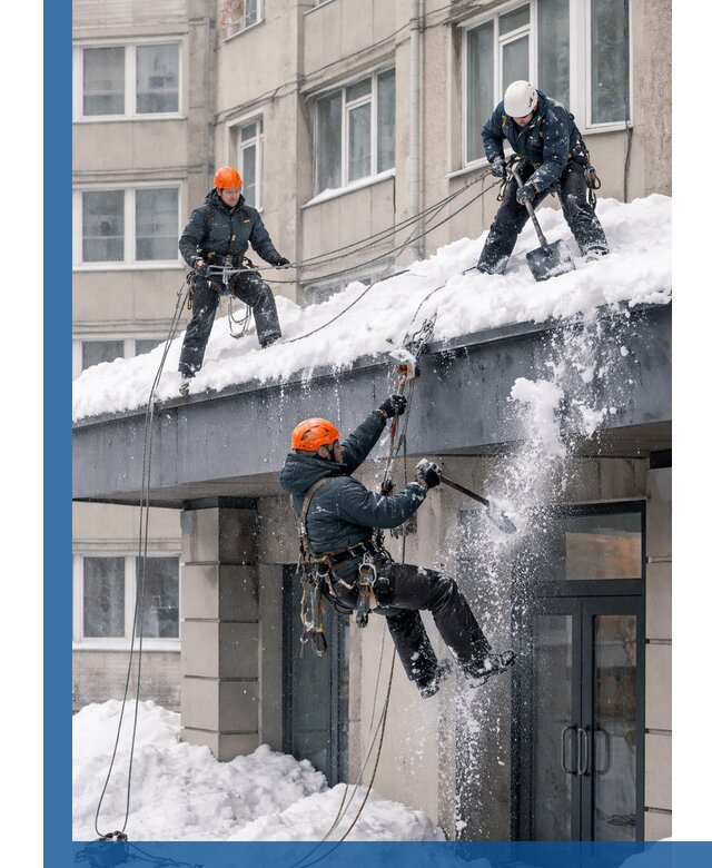 Безопасная очистка навесов от снега в Иркутске круглогодично