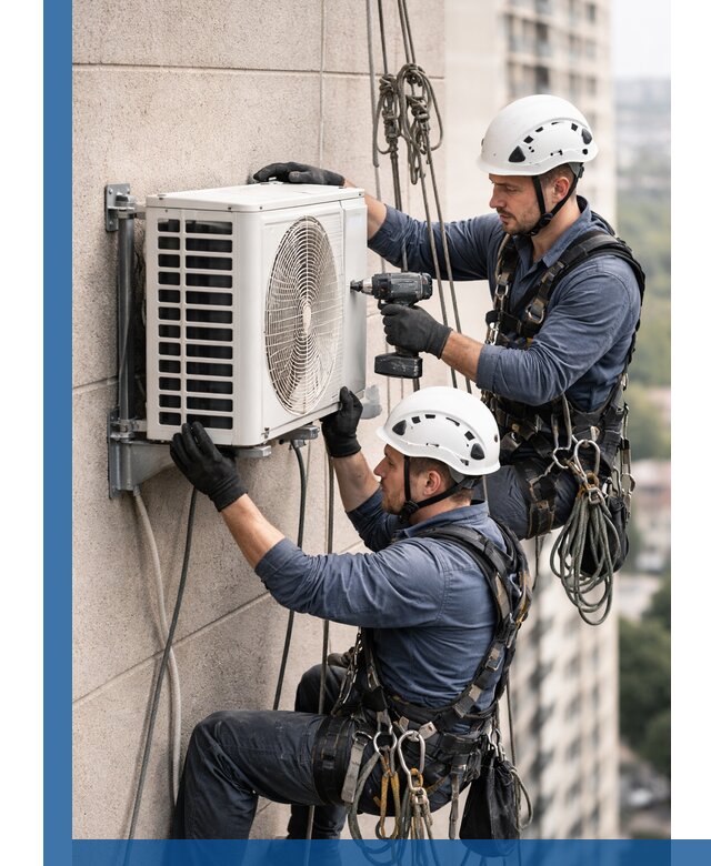 Монтаж внешнего блока кондиционера в Иркутске установка и крепление