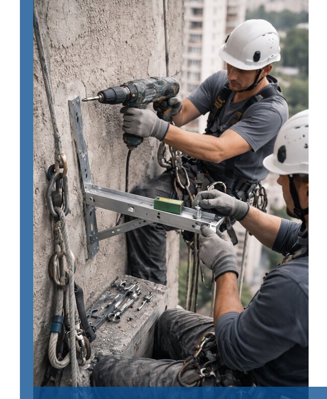 Установка кронштейнов кондиционера и крепежа в Иркутске