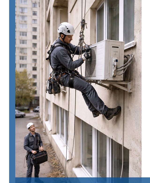 Демонтаж внешнего блока кондиционера в Иркутске профессионально