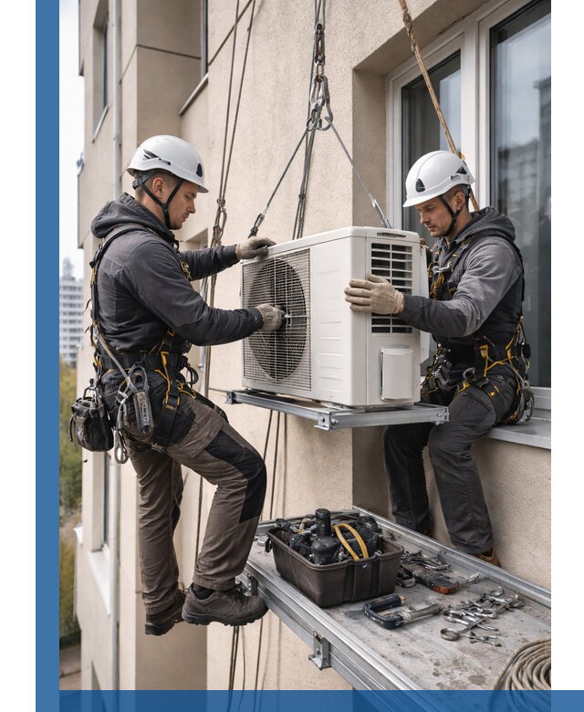 Перенос внешнего блока кондиционера в Иркутске с монтажом и крепежом