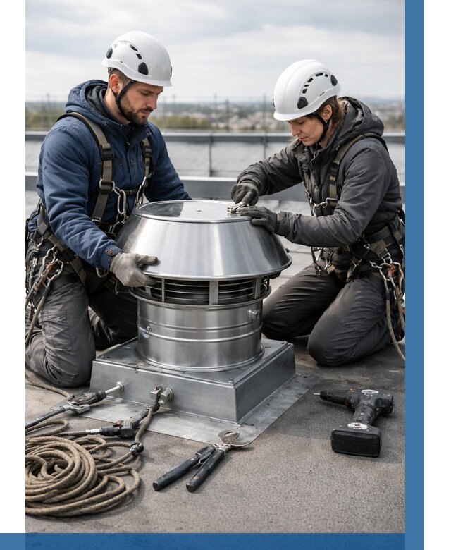 Установка дефлекторов на кровле в Иркутске от 4689 р. | ВЫСОТНИК-Ркт