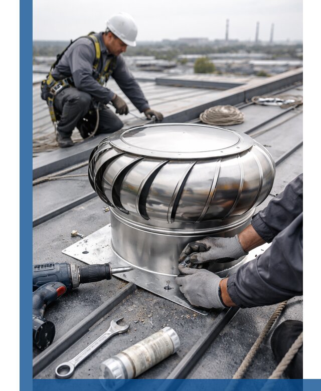 Установка дефлекторов на кровле в Иркутске профессионально