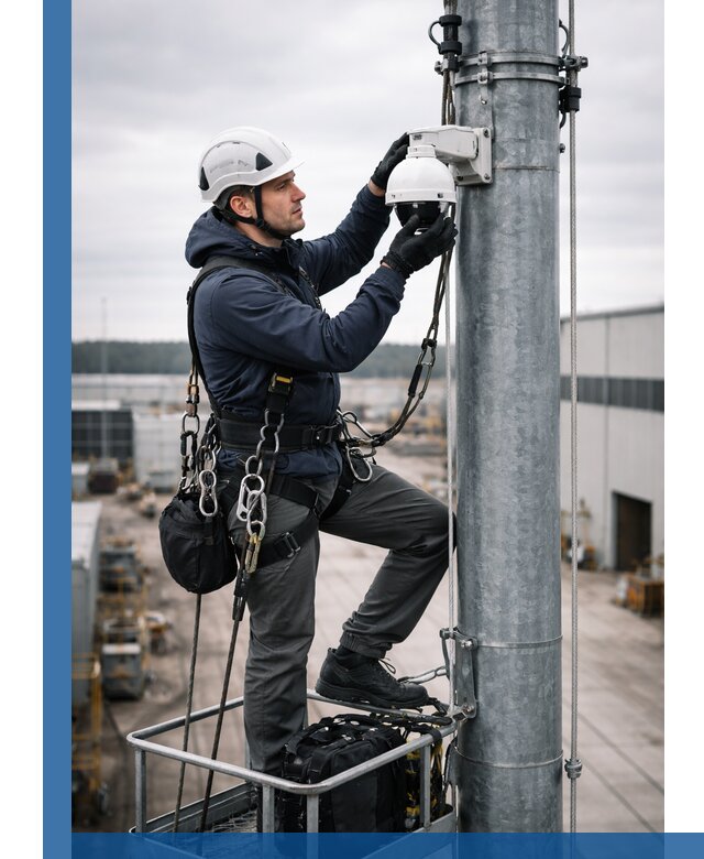 Профессиональная установка видеокамер на мачте в Иркутске