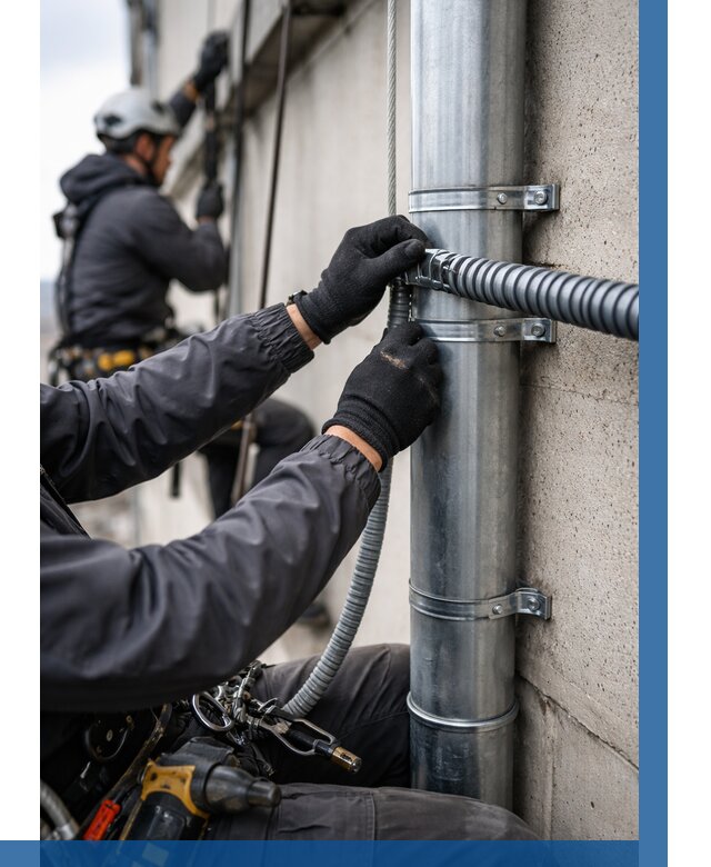 Монтаж гофры для кабеля в Иркутске от 313 р. | ВЫСОТНИК-Ркт