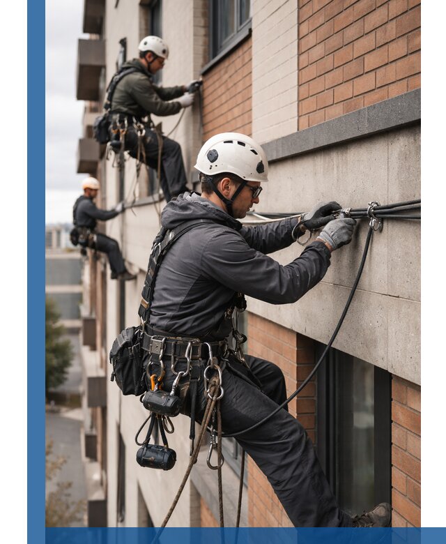 Крепление кабеля на фасаде монтаж и крепеж в Иркутске